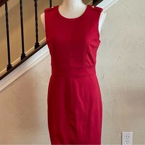 Banana Republic Bold Red Midi Dress - Size 2